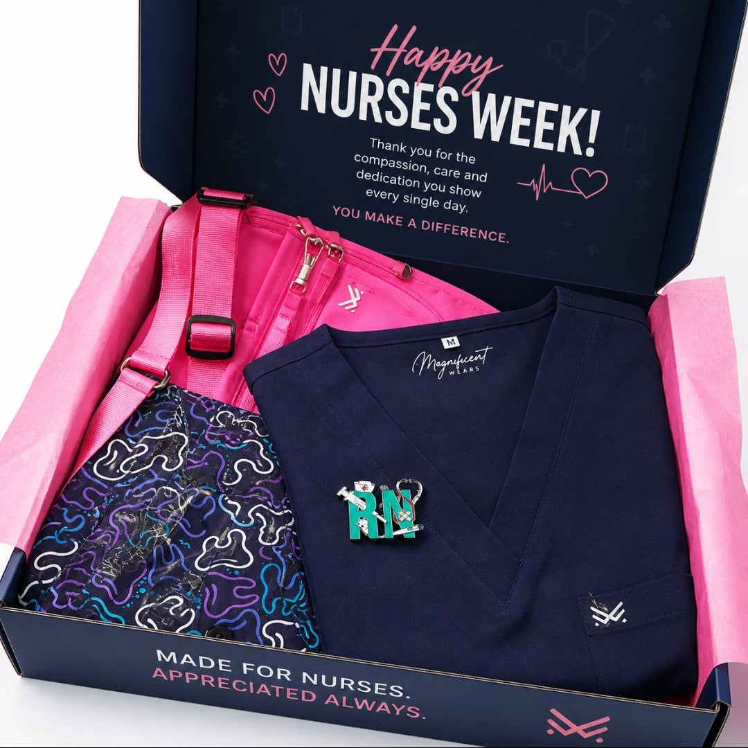 Nurses Week Gift Bundle – Premium Scrubs, Cap & Pouch Set